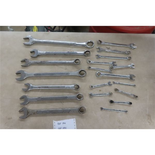 20 Wrenches up to 1 1/2"- a few Small Metric Wrenches