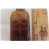 Image 2 :  Brown Poison Iodine Bottle with Label Skull and Crossbones 3 1/2 '' Tall 