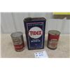 Image 1 : 3 Oil Cans - Esso Quartz Oil, Esso Quartz Trans Oil, Tidex 1 Gal 