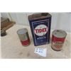 Image 3 : 3 Oil Cans - Esso Quartz Oil, Esso Quartz Trans Oil, Tidex 1 Gal 