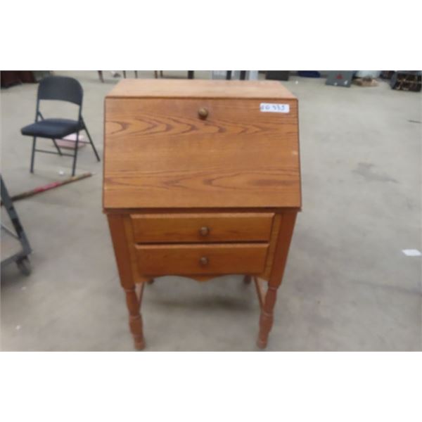 Oak Drop Front Writing Desk 19"×24"×43"