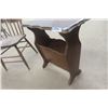 Image 2 : Walnut Magazine Stand + Wooden Kitchen Chair