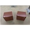 Image 2 : 2 Modern Wooden End Table Storage Units 19"×22"×24"