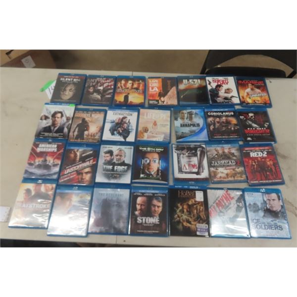 28 Blue Ray DVDs- Assorted Titles 