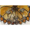 Image 8 : Large Antique Hanging Glass Chandelier Light 18" Wide