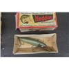 Image 8 : 7 Vintage Boxed Fishing Lures- some Wood with Glass Eyes: CCBico, Heddon, Hex Baits