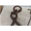 Image 2 : Huge Cast Iron Logging Tongs, 2 Smaller Pair Cast Tongs