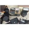 Image 2 : Large Quantity of Camera Equipment ; Lenses, Flashes, Cameras, 4 Slide Carousels plus much more 