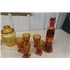 Image 2 : Amber Glass, Canister Set, Decanter, Glasses, Vases