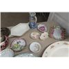 Image 2 : Various China + Kitchen Wares; Trays, Platters, China Saucers, Biscuit Barrel plus more 