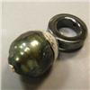 Image 1 : S. SILVER 13 MM BLACK TAHITIAN PEARL AMD HEMATITE UNISEX PENDANT