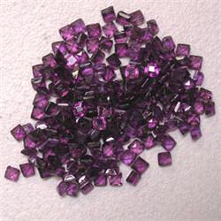 12 CTS LOT OF SQUARE CUT LAB CREATED AMETHYST 2x2 MM