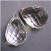 Image 1 : 80 CTS PAIR OF CRYSTAL QUARTZ BRIOLETTE 25x17 MM