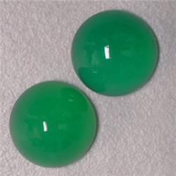 14 CTS PAIR OF ROUND CHRISCOPRASSE CABOCHON 13 MM