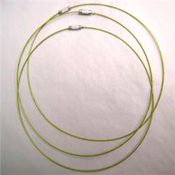 LOT OF 3 18  LIME COLORED WIRES W/ TWIST CLASP