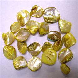 16-14 MM YELLOW MOTHER OF PEARL STRAND 15  