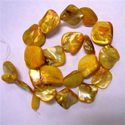 16-14 MM GOLDEN MOTHER OF PEARL STRAND 15  