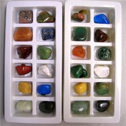 SET OF 2 NATURAL MULTISTONE COLLECTION BOXES