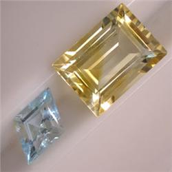 8 CTS MIXED LOT OF EMERALD CUT CITRINE AND BLUE TOPAZ