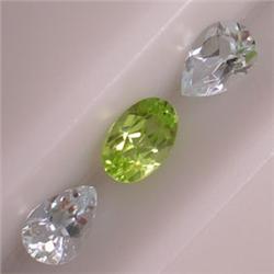 1.10 CTS MIXED LOT OF PERIDOT AND AQUAMARINE - PERFECT FOR A THREE STONE RING