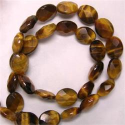 10X8 MM FACETED OVAL TIGER EYE STRAND - 16 INCHES 