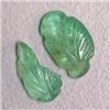 Image 1 : 3.13 CTS TWO CARVED EMERALD LEAVES