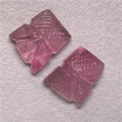 7.98 CTS PAIR OF CARVED TOURMALINE 10x8 MM 