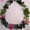 Image 1 : 72 CTS MULTICOLOR TOURMALINE TEAR DROPS STRAND 8-7 MM