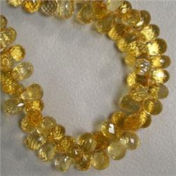 174 CTS GOLDEN CITRINE BRIOLETTE STRAND 9x7 MM