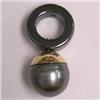 Image 1 : 14K GOLD 10 MM BLACK TAHITIAN PEARL AND HEMATITE UNISEX PENDANT