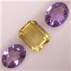 Image 1 : 3+ CTS LOT OF 1 CITRINE AND 2 AMETHYSTS