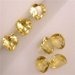 5 CTS LOT OF 7 HEART SHAPED CITRINES 6 MM