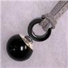 Image 1 : 15 MM S. SILVER BLACK CORAL UNISEX PENDANT W/ CORD