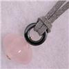 Image 1 : 20 MM 14K ROSE QUARTZ UNISEX PENDANT W/ CORD