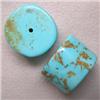 Image 1 : 80 CTS PAIR OF STABILIZED TURQUOISE RONDELLES 17x13 MM