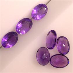 4.40 CTS  LOT OF 7  OVAL AMETHYST CABOCHONS 7X5 MM