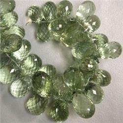 575 CTS GREEN AMETHYST BRIOLETTE STRAND 18x11 MM APPROX