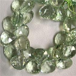 445 CTS GREEN AMETHYST TEAR DROP STRAND 14x13 MM