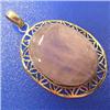 Image 1 : 55x40 MM ROSE QUARTZ METAL PENDANT