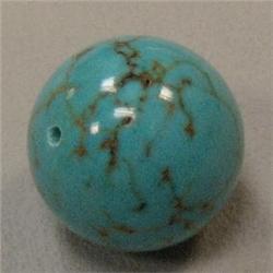 22 MM ROUND STABILIZED TURQUOISE BEAD