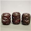 Image 1 : 21x8 MM LOT OF CARVED TIKI GOD DYED SERPENTINE BEADS - FULL DRILLED