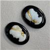 Image 1 : 16 CTS PAIR OF VINTAGE QUARTZ CAMEO (MADE IN OLD WEST GERMANY) 18x13 MM