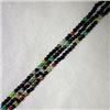 Image 1 : THREE STRANDS OF 2 MM MULTICOLOR NATURAL STONES (AMETHYST, AGATE, TIGER EYE, CITRINE, ONYX)