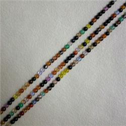 THREE STRANDS OF 2 MM MULTICOLOR NATURAL STONES 