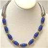 Image 1 : 450 CTS BLUE AGATE NECKLACE - 17 INCHES