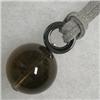 Image 1 : S. SILVER 20 MM SMOKY QUARTZ AND HEMATITE UNISEX PENDANT - 33 MM LONG