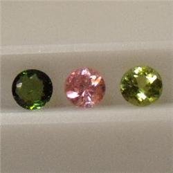 2.40 CTS LOT OF GREEN AND PINK ROUND TOURMALINE 5.5 MM