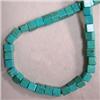 Image 1 : 4x4 MM CUBE CHINESE TURQUOISE STRAND - 16 INCHES