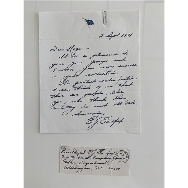 WWII E.G. Fairfax Signed Letter