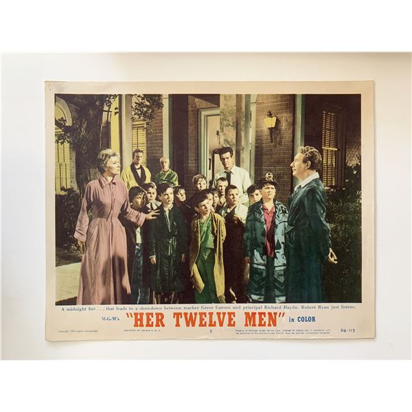 Her Twelve Men original 1954 vintage lobby card